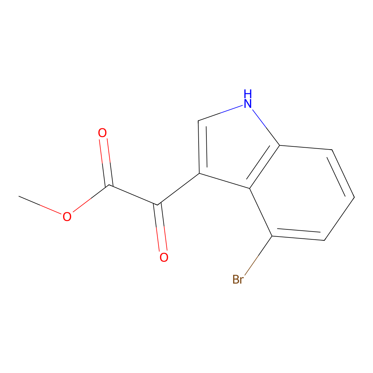 Methyl 2-(4-Bromo-3-indolyl)-2-oxoacetate molecular structure, CAS 425640-16-0