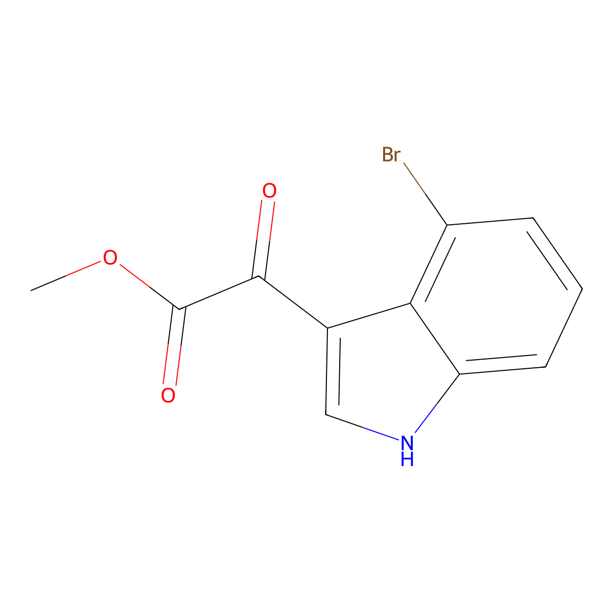 Methyl 2-(4-Bromo-3-indolyl)-2-oxoacetate molecular structure, CAS 425640-16-0