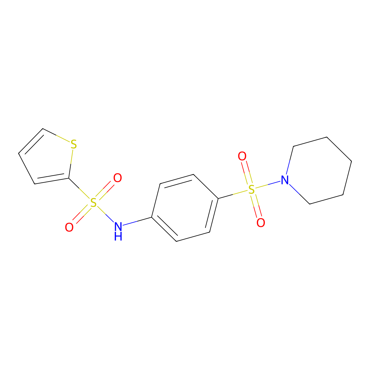N-[4-(1-piperidinylsulfonyl)phenyl]-2-thiophenesulfonamide molecular structure, CAS 425645-75-6