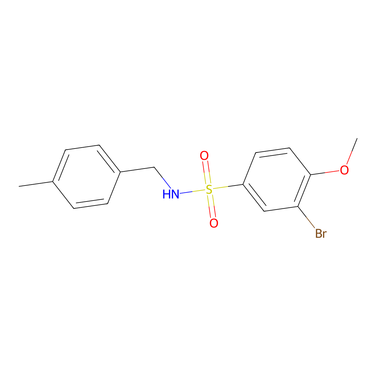 3-bromo-4-methoxy-N-(4-methylbenzyl)benzenesulfonamide molecular structure, CAS 425646-21-5