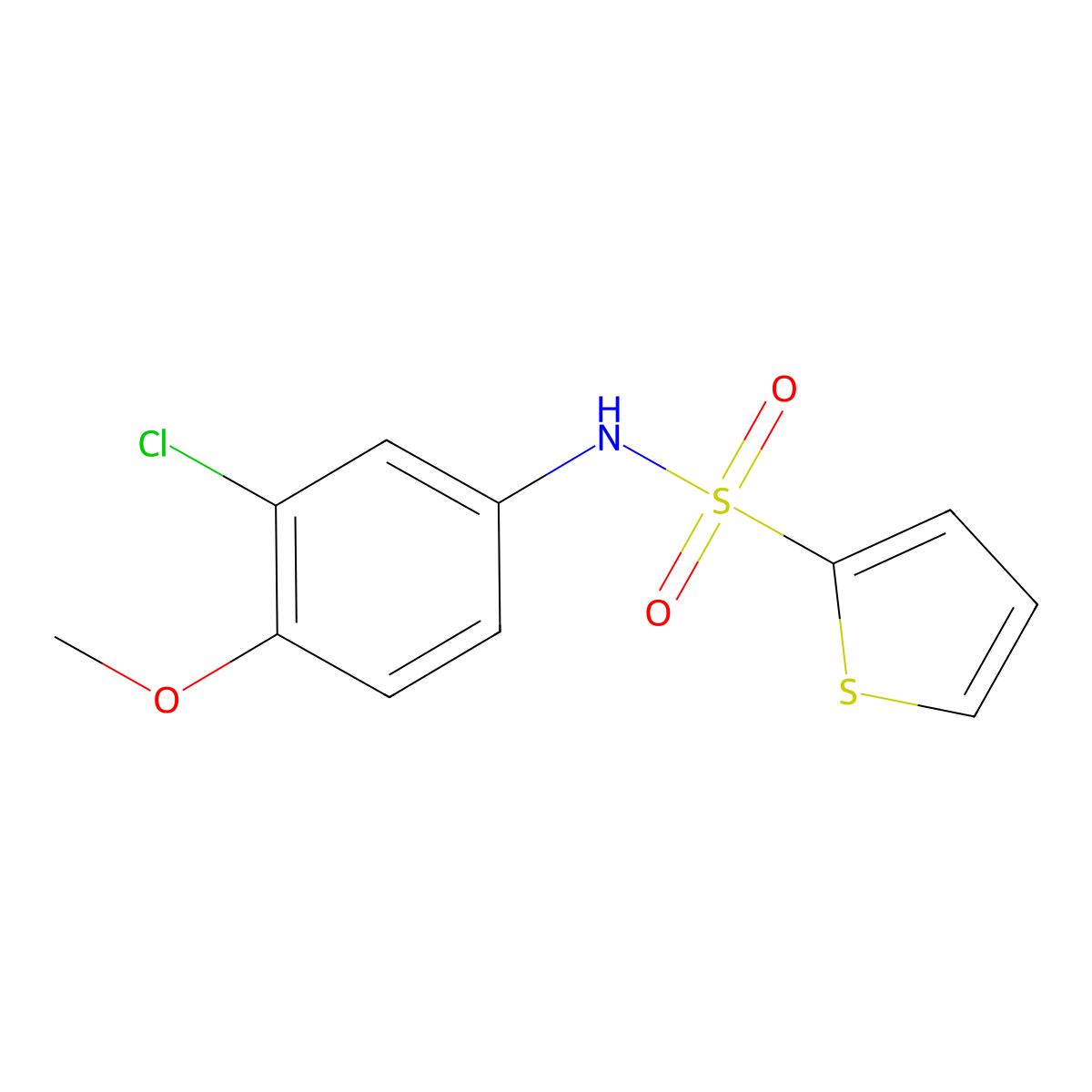 N-(3-chloro-4-methoxyphenyl)thiophene-2-sulfonamide molecular structure, CAS 425646-48-6