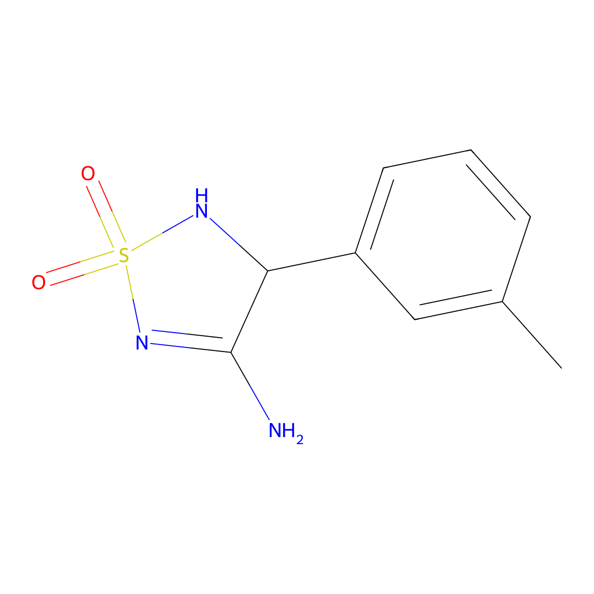 4-Amino-3-(m-tolyl)-2,3-dihydro-1,2,5-thiadiazole 1,1-dioxide molecular structure, CAS 425646-68-0