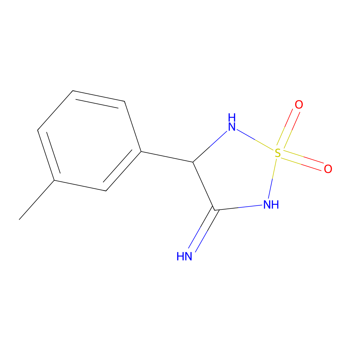 4-Amino-3-(m-tolyl)-2,3-dihydro-1,2,5-thiadiazole 1,1-dioxide molecular structure, CAS 425646-68-0