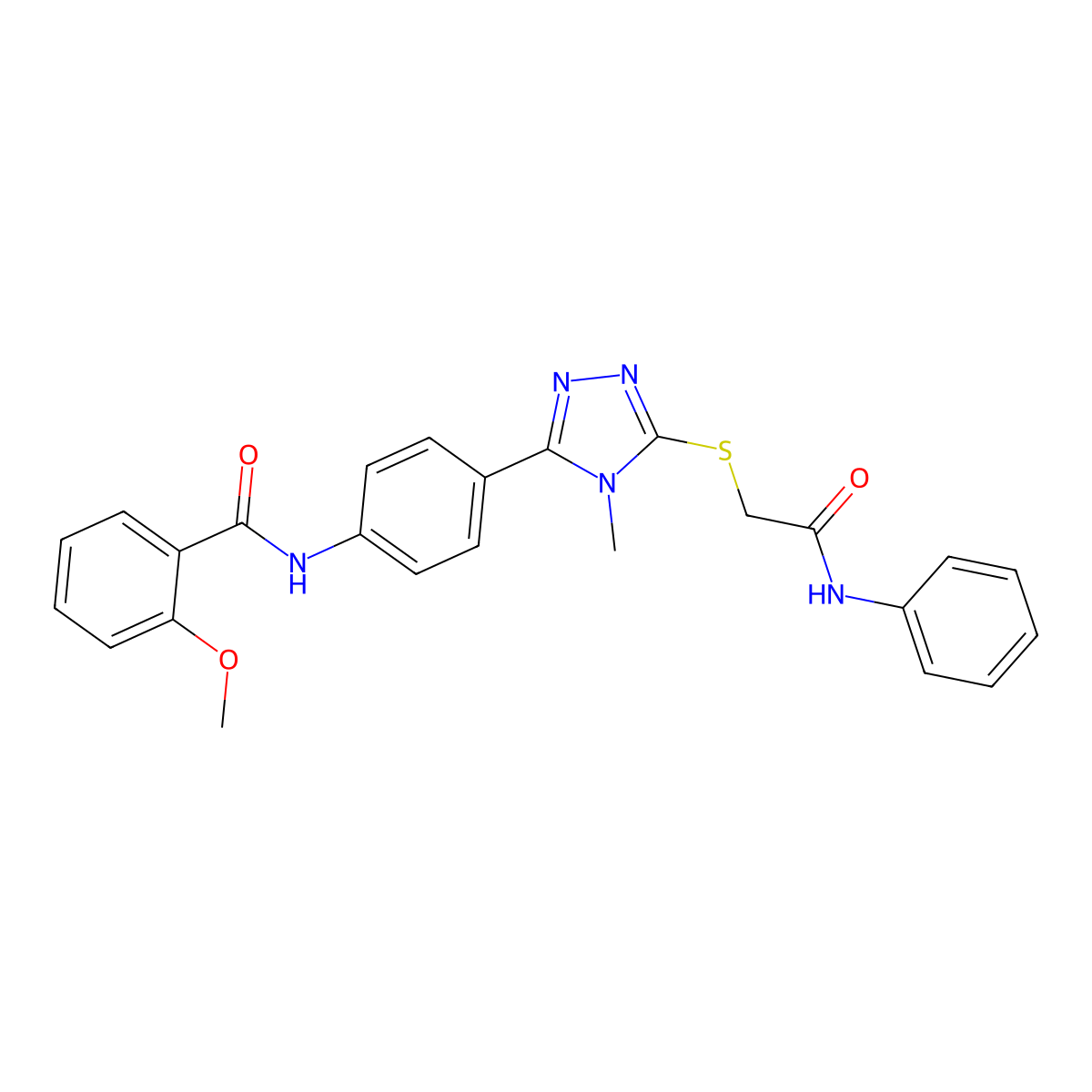 N-[4-[5-(2-anilino-2-oxoethyl)sulfanyl-4-methyl-1,2,4-triazol-3-yl]phenyl]-2-methoxybenzamide molecular structure, CAS 425647-33-2