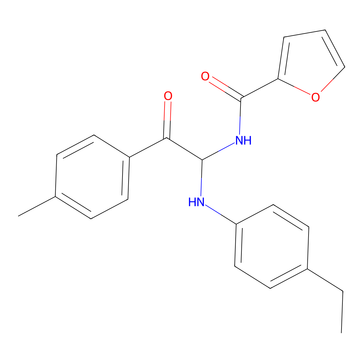 N-{1-[(4-ethylphenyl)amino]-2-(4-methylphenyl)-2-oxoethyl}furan-2-carboxamide molecular structure, CAS 425647-54-7