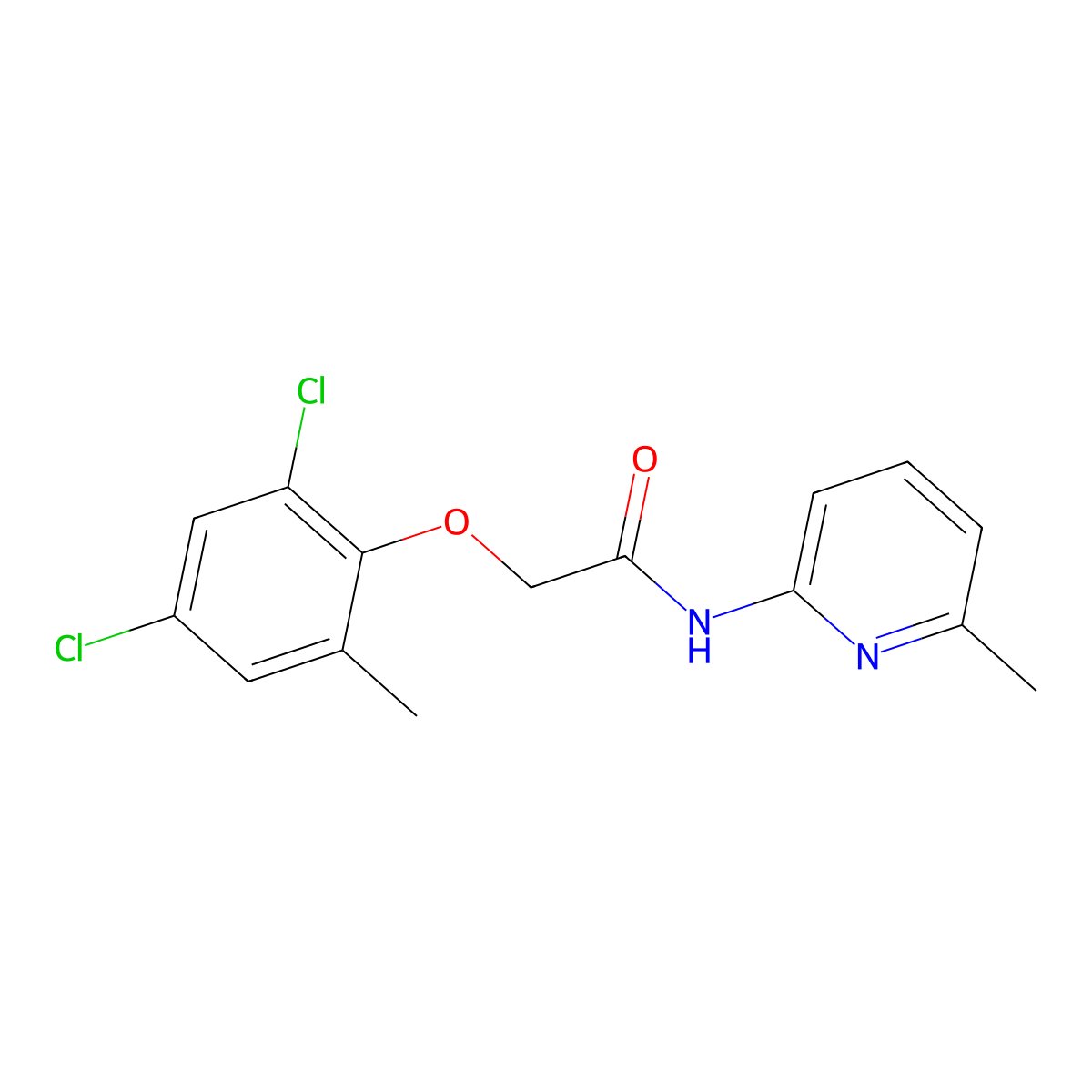 2-(2,4-dichloro-6-methylphenoxy)-N-(6-methylpyridin-2-yl)acetamide molecular structure, CAS 425647-72-9