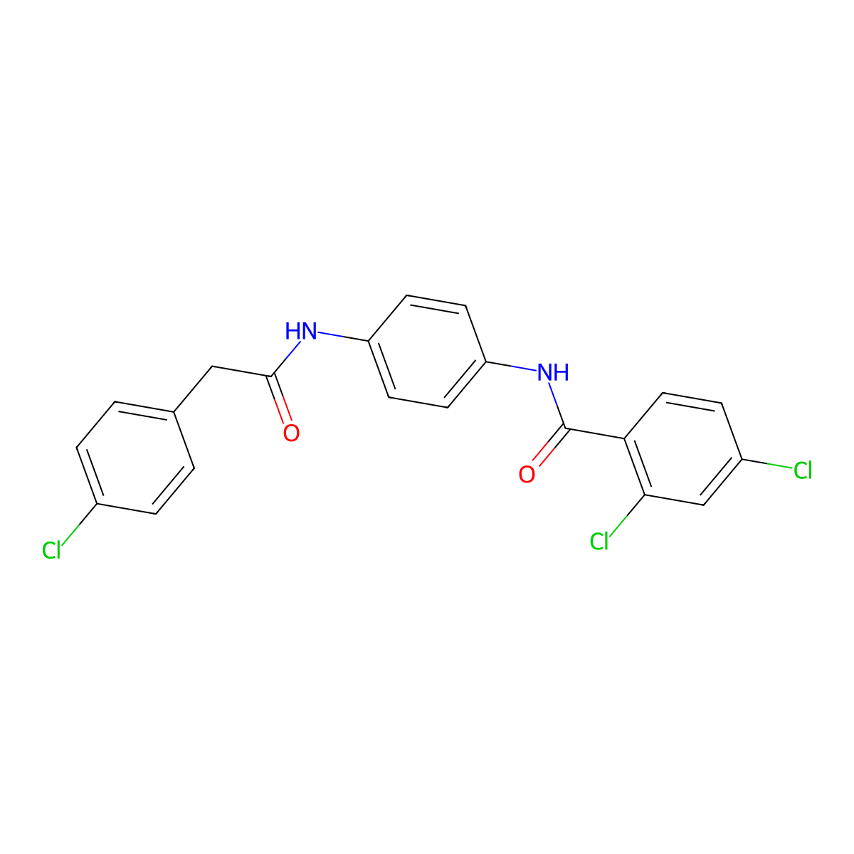 2,4-dichloro-N-[4-[[2-(4-chlorophenyl)acetyl]amino]phenyl]benzamide molecular structure, CAS 425647-97-8