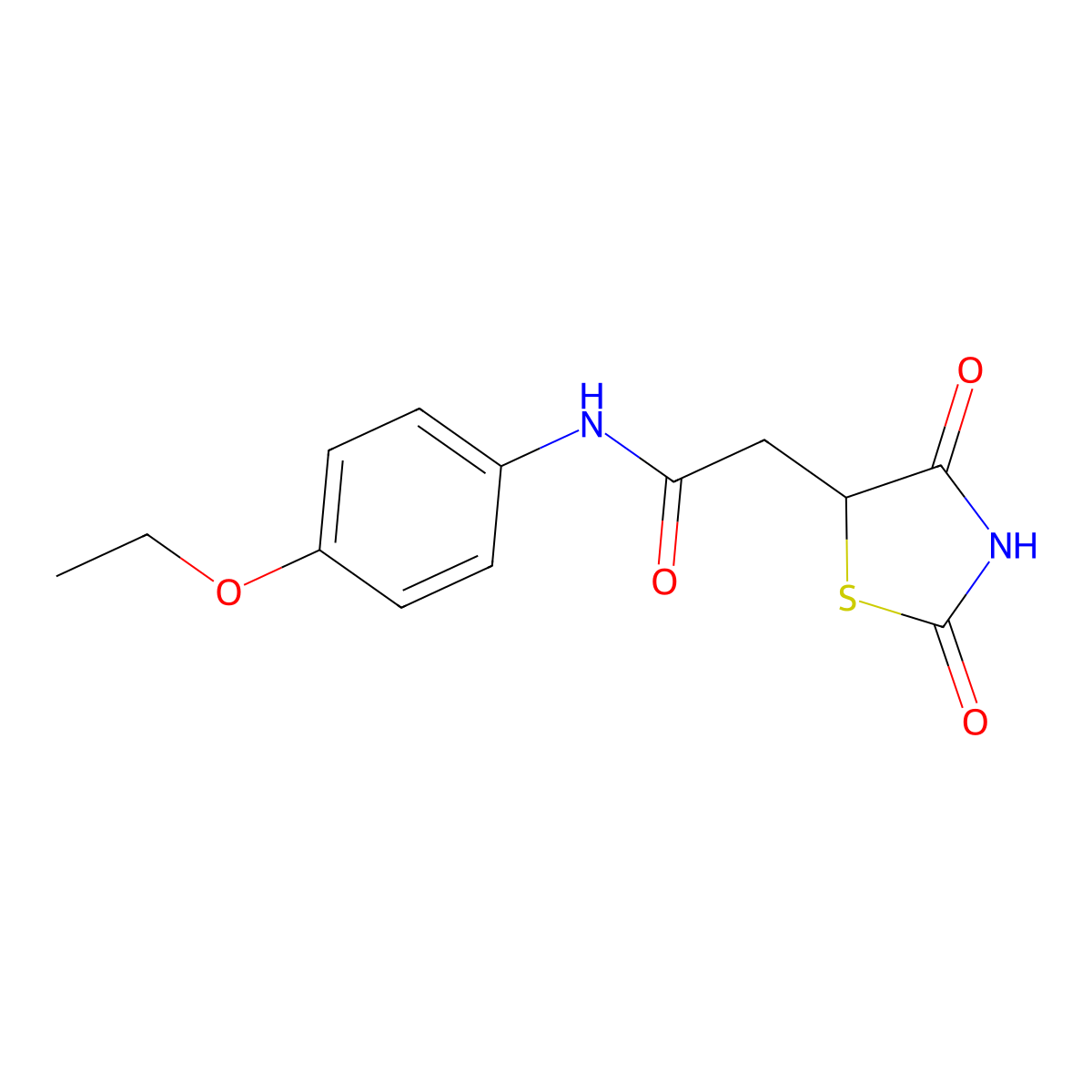 2-(2,4-dioxo-1,3-thiazolidin-5-yl)-N-(4-ethoxyphenyl)acetamide molecular structure, CAS 425648-10-8