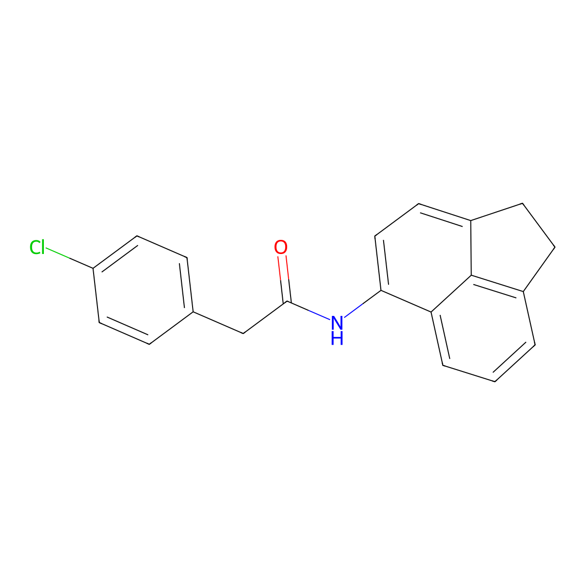 2-(4-chlorophenyl)-N-(1,2-dihydroacenaphthylen-5-yl)acetamide molecular structure, CAS 425648-13-1