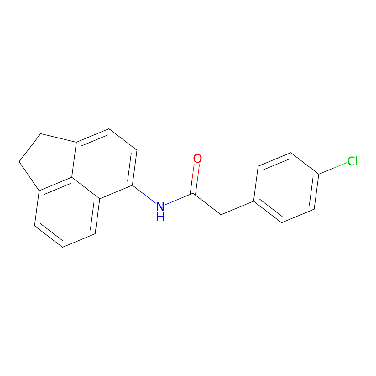 2-(4-chlorophenyl)-N-(1,2-dihydroacenaphthylen-5-yl)acetamide molecular structure, CAS 425648-13-1