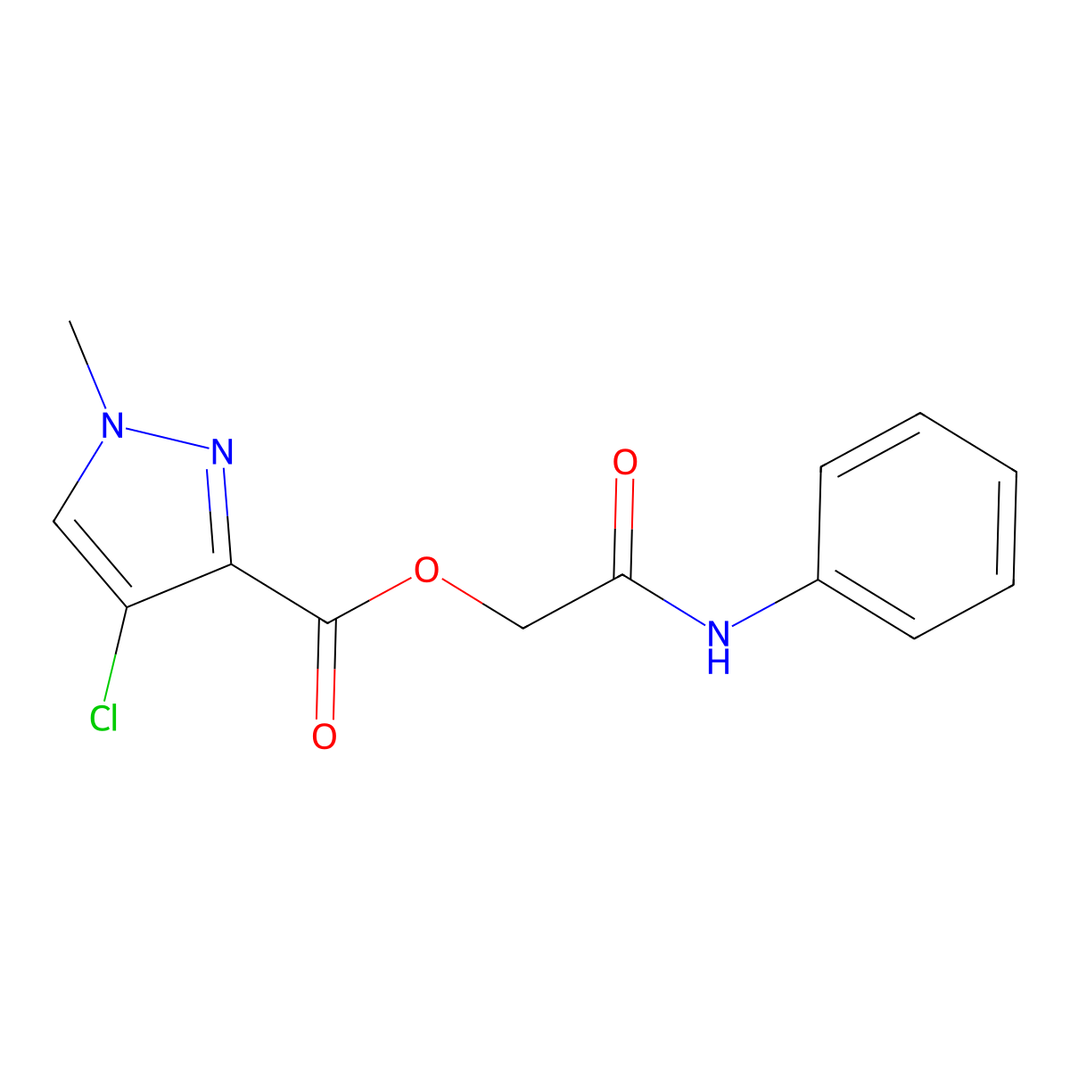 2-oxo-2-(phenylamino)ethyl 4-chloro-1-methyl-1H-pyrazole-3-carboxylate molecular structure, CAS 425648-42-6