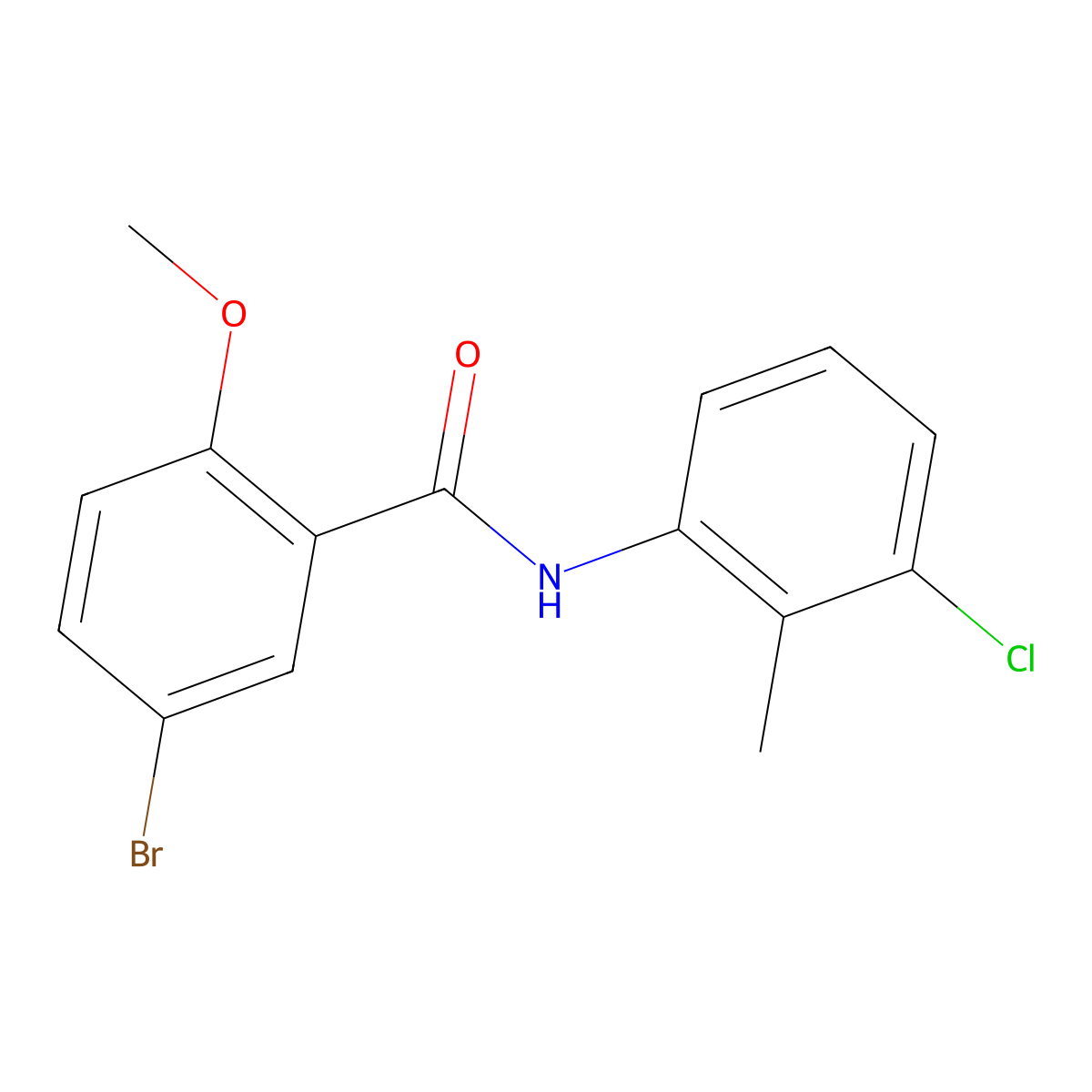 5-bromo-N-(3-chloro-2-methylphenyl)-2-methoxybenzamide molecular structure, CAS 425648-45-9