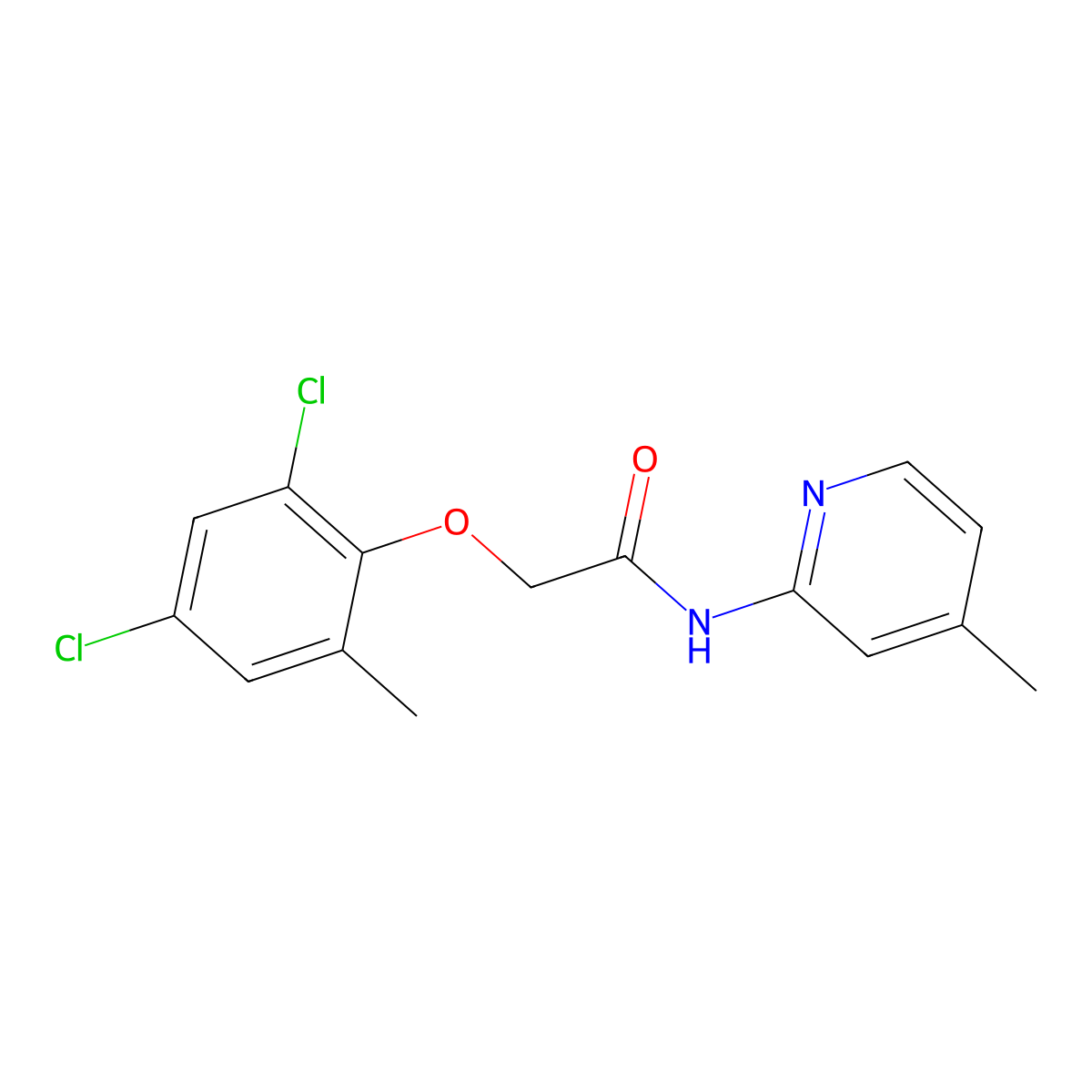 2-(2,4-dichloro-6-methylphenoxy)-N-(4-methylpyridin-2-yl)acetamide molecular structure, CAS 425648-51-7