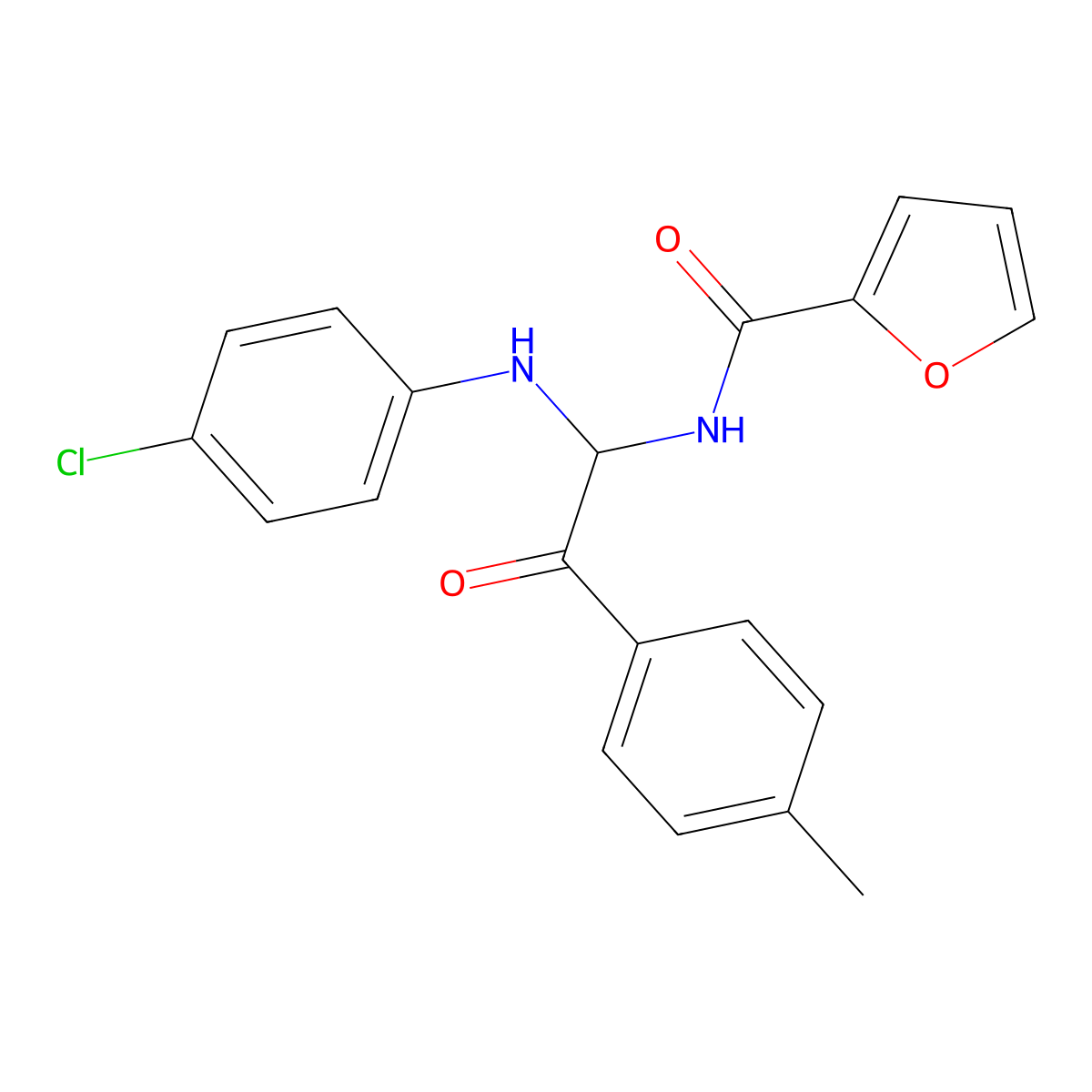 N-[1-[(4-Chlorophenyl)amino]-2-(4-methylphenyl)-2-2-furancarboxamide molecular structure, CAS 425648-79-9