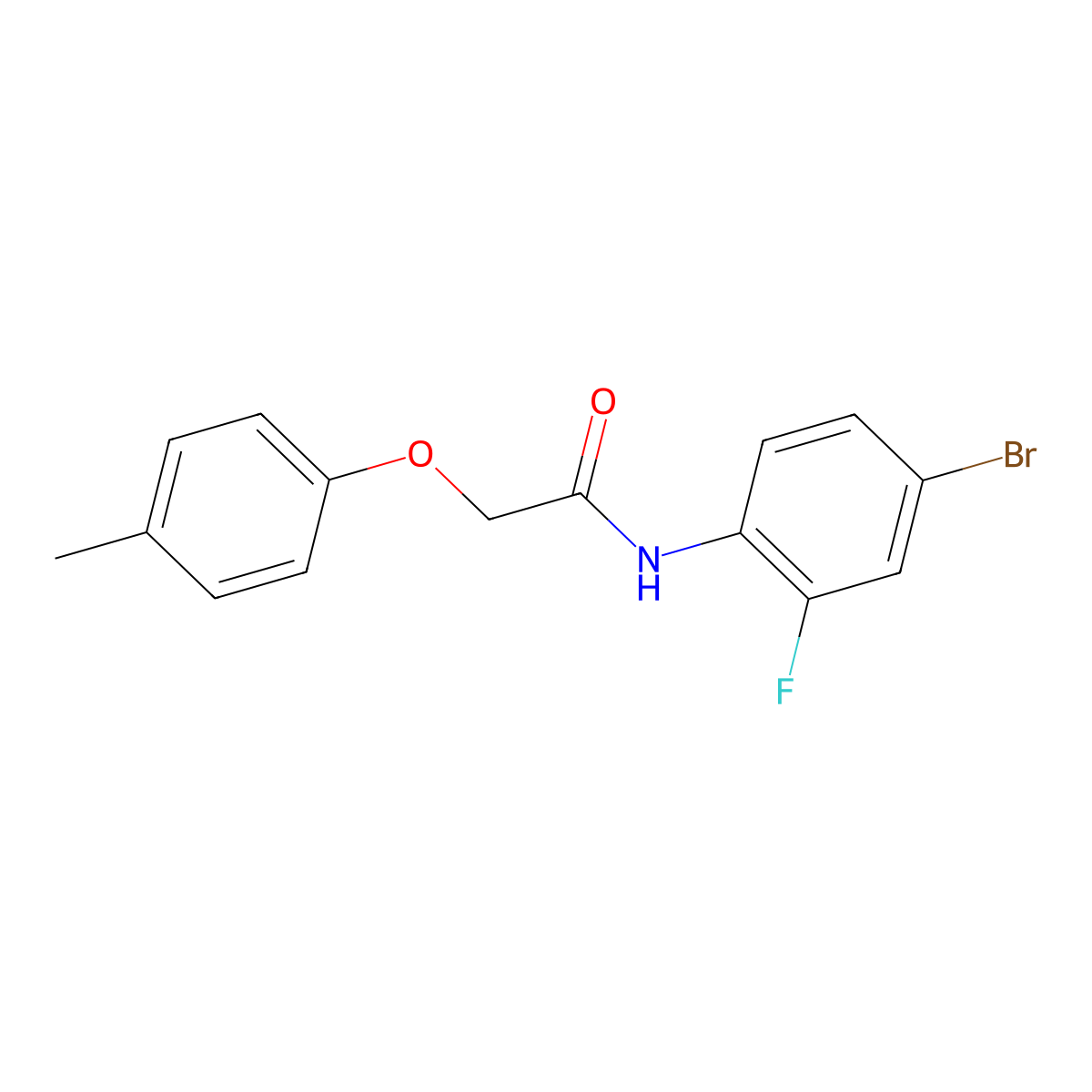 N-(4-bromo-2-fluorophenyl)-2-(4-methylphenoxy)acetamide molecular structure, CAS 425648-83-5