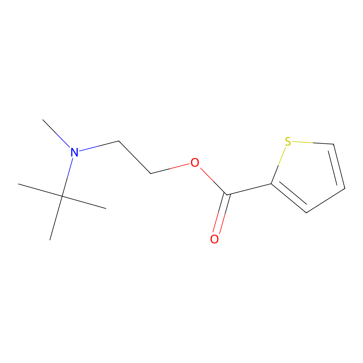 2-[Tert-butyl(methyl)amino]ethyl thiophene-2-carboxylate molecular structure, CAS 425649-33-8