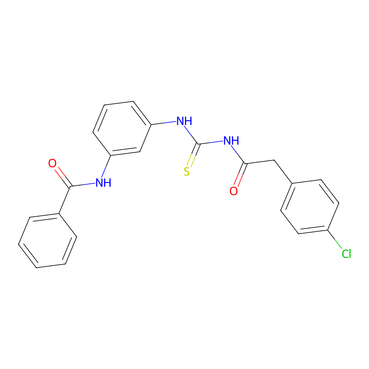 N-[3-[[2-(4-chlorophenyl)acetyl]carbamothioylamino]phenyl]benzamide molecular structure, CAS 425649-91-8