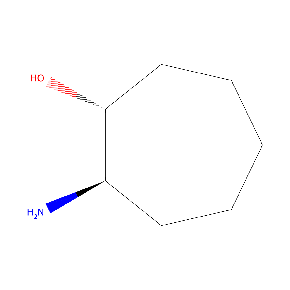rac-(1R,2R)-2-aminocycloheptan-1-ol molecular structure, CAS 42565-73-1