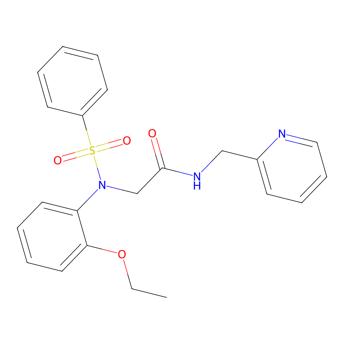 2-[N-(benzenesulfonyl)-2-ethoxyanilino]-N-(pyridin-2-ylmethyl)acetamide molecular structure, CAS 425650-10-8