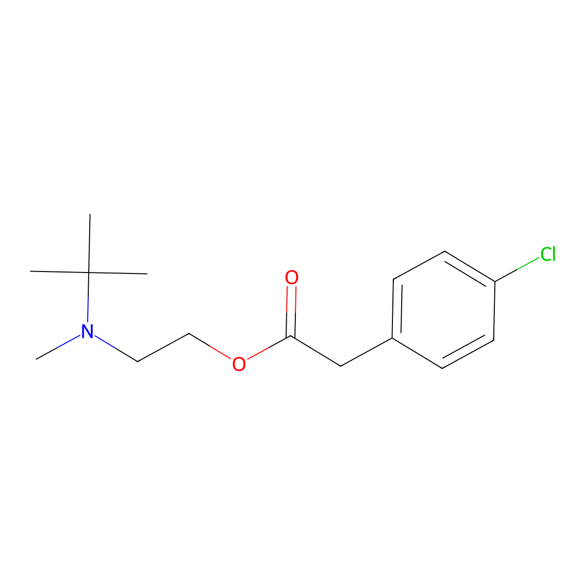 2-[Tert-butyl(methyl)amino]ethyl (4-chlorophenyl)acetate molecular structure, CAS 425650-60-8