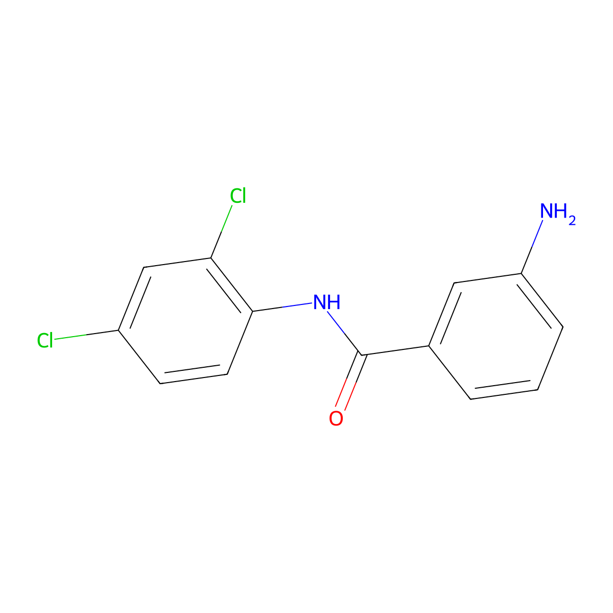 3-amino-N-(2,4-dichlorophenyl)benzamide molecular structure, CAS 425650-72-2