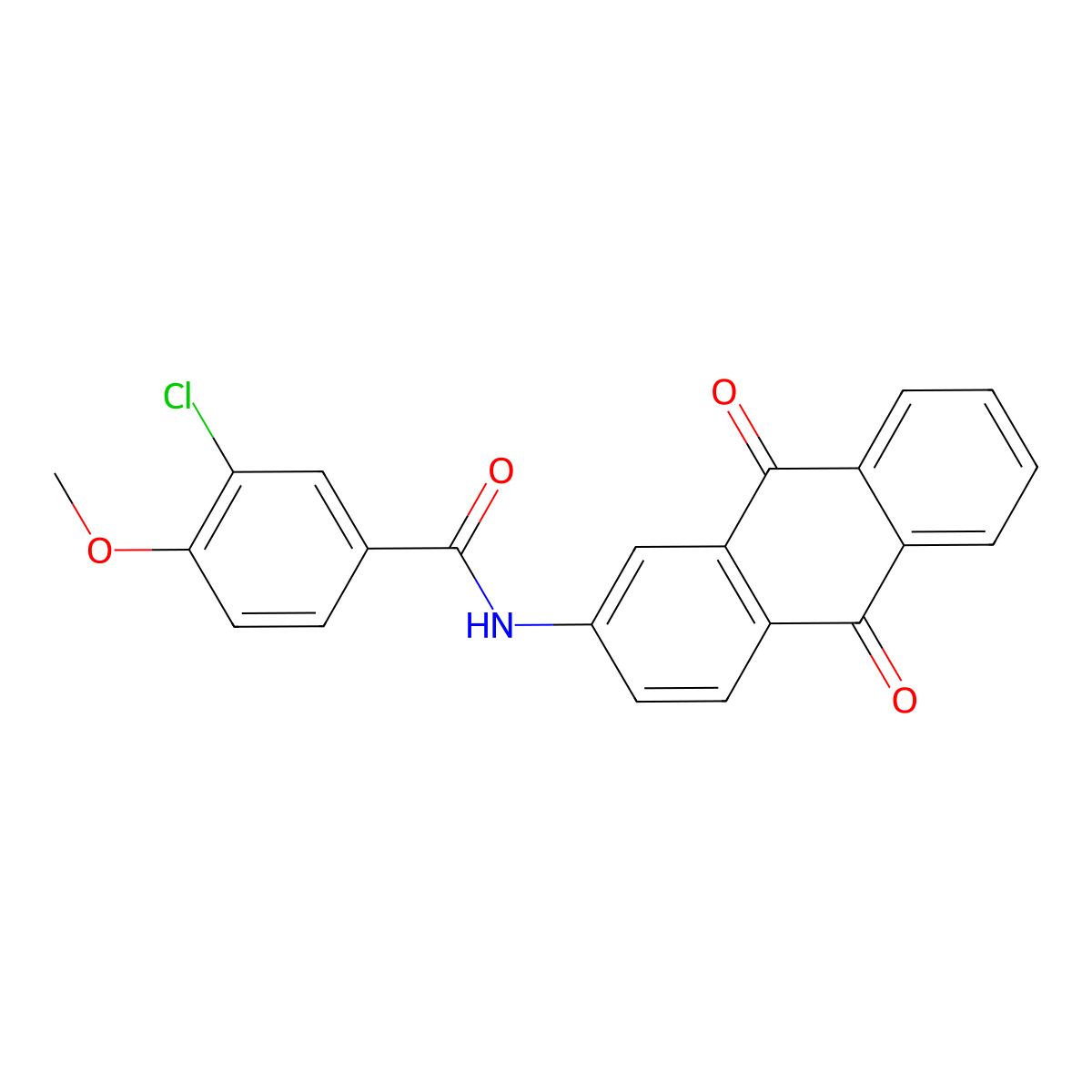 3-chloro-N-(9,10-dioxo-9,10-dihydroanthracen-2-yl)-4-methoxybenzamide molecular structure, CAS 425650-79-9