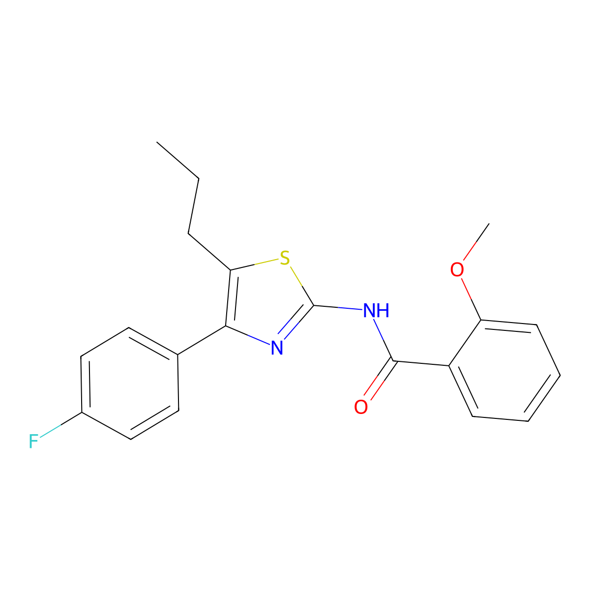 N-[4-(4-fluorophenyl)-5-propyl-1,3-thiazol-2-yl]-2-methoxybenzamide molecular structure, CAS 425650-88-0