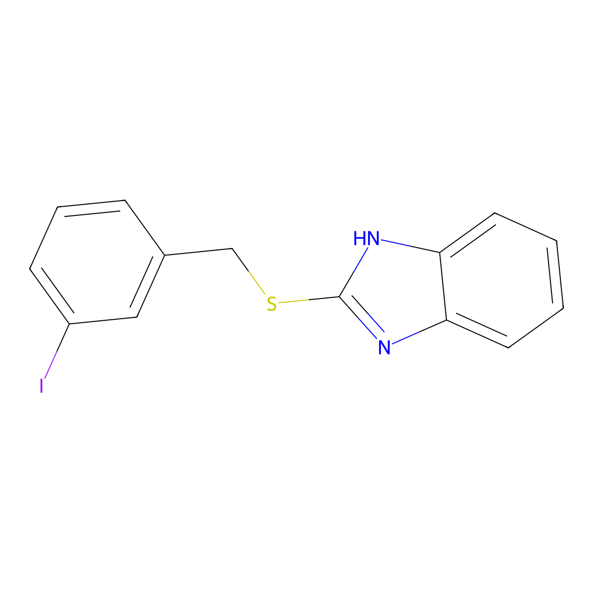 2-[(3-iodophenyl)methylsulfanyl]-1H-benzimidazole molecular structure, CAS 425651-03-2
