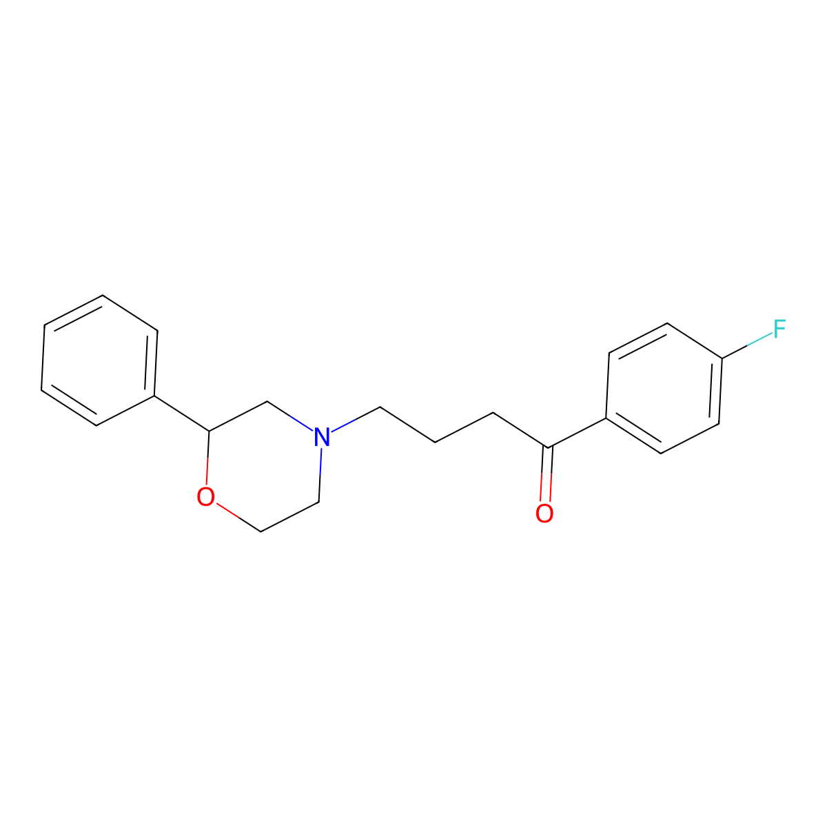 1-(4-Fluorophenyl)-4-(2-phenylmorpholin-4-yl)butan-1-one molecular structure, CAS 425651-04-3