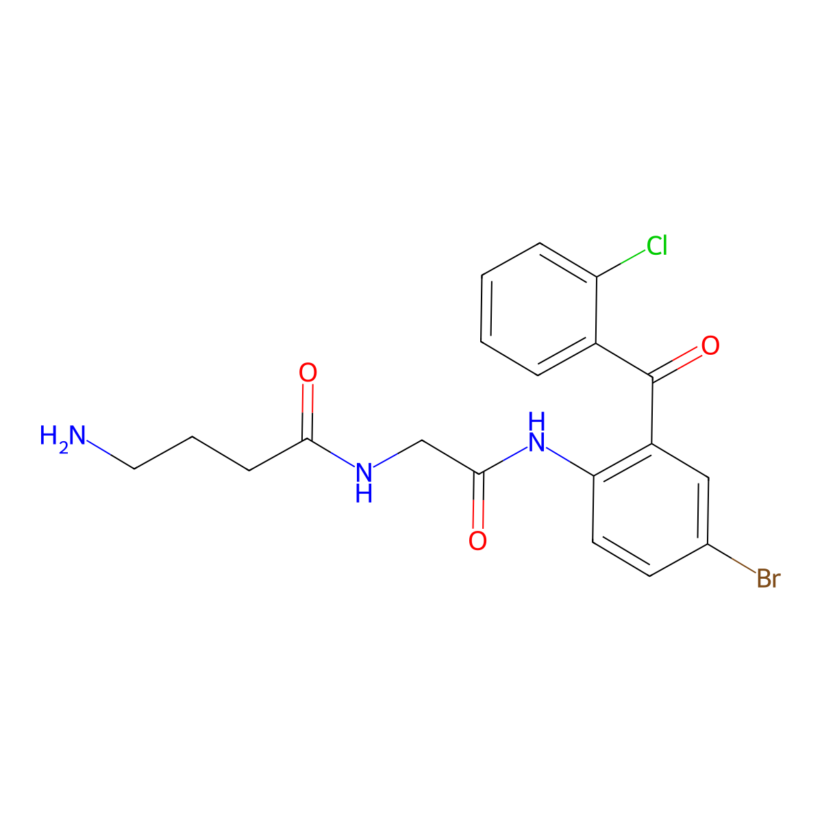 4-amino-N-[2-[4-bromo-2-(2-chlorobenzoyl)anilino]-2-oxoethyl]butanamide molecular structure, CAS 425651-37-2