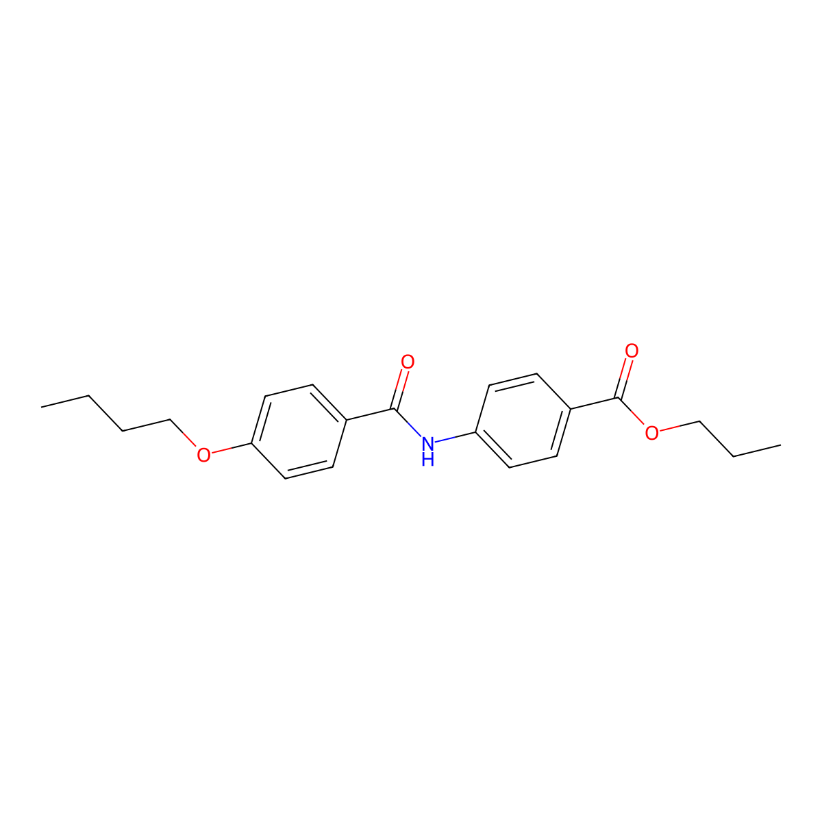 Propyl 4-[(4-butoxybenzoyl)amino]benzoate molecular structure, CAS 425651-44-1