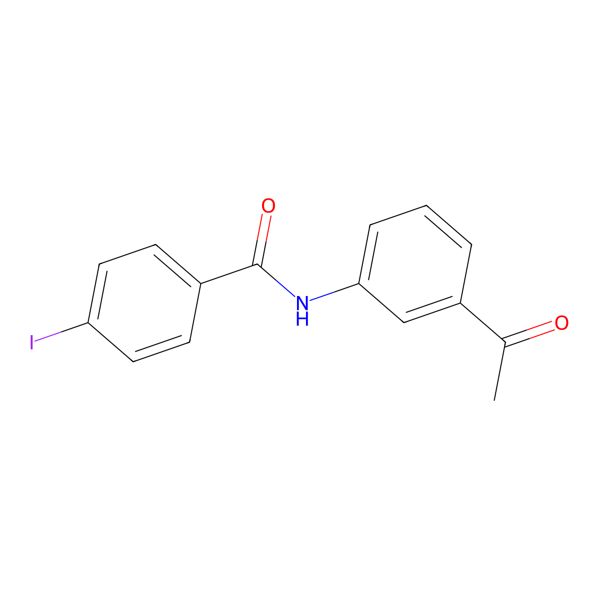 N-(3-acetylphenyl)-4-iodobenzamide molecular structure, CAS 425651-57-6