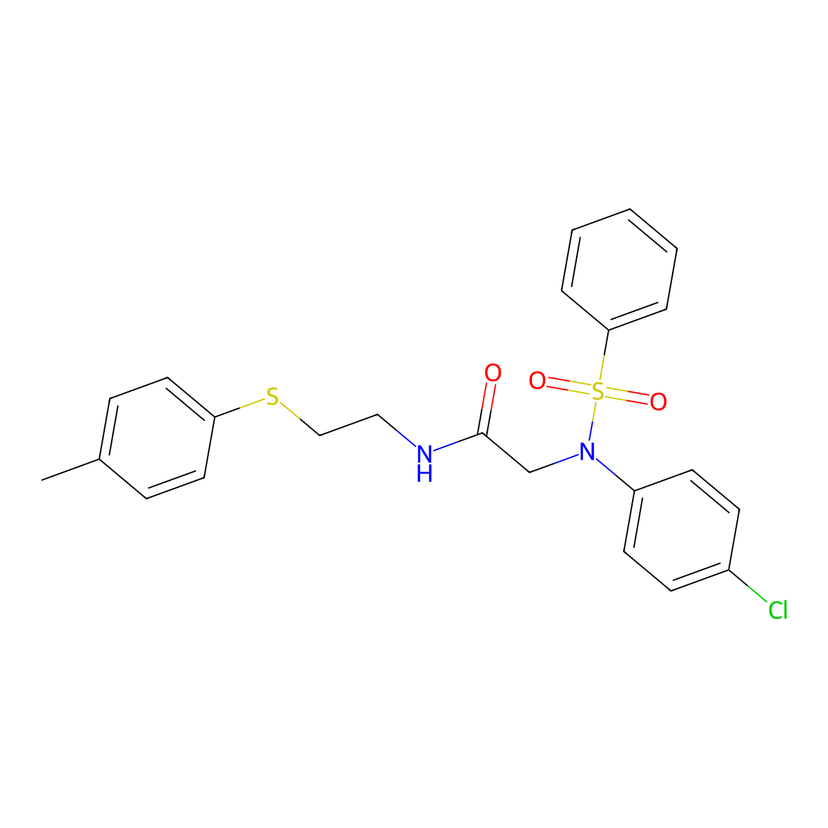 2-[(4-chlorophenyl)(phenylsulfonyl)amino]-N-{2-[(4-methylphenyl)sulfanyl]ethyl}acetamide molecular structure, CAS 425651-87-2