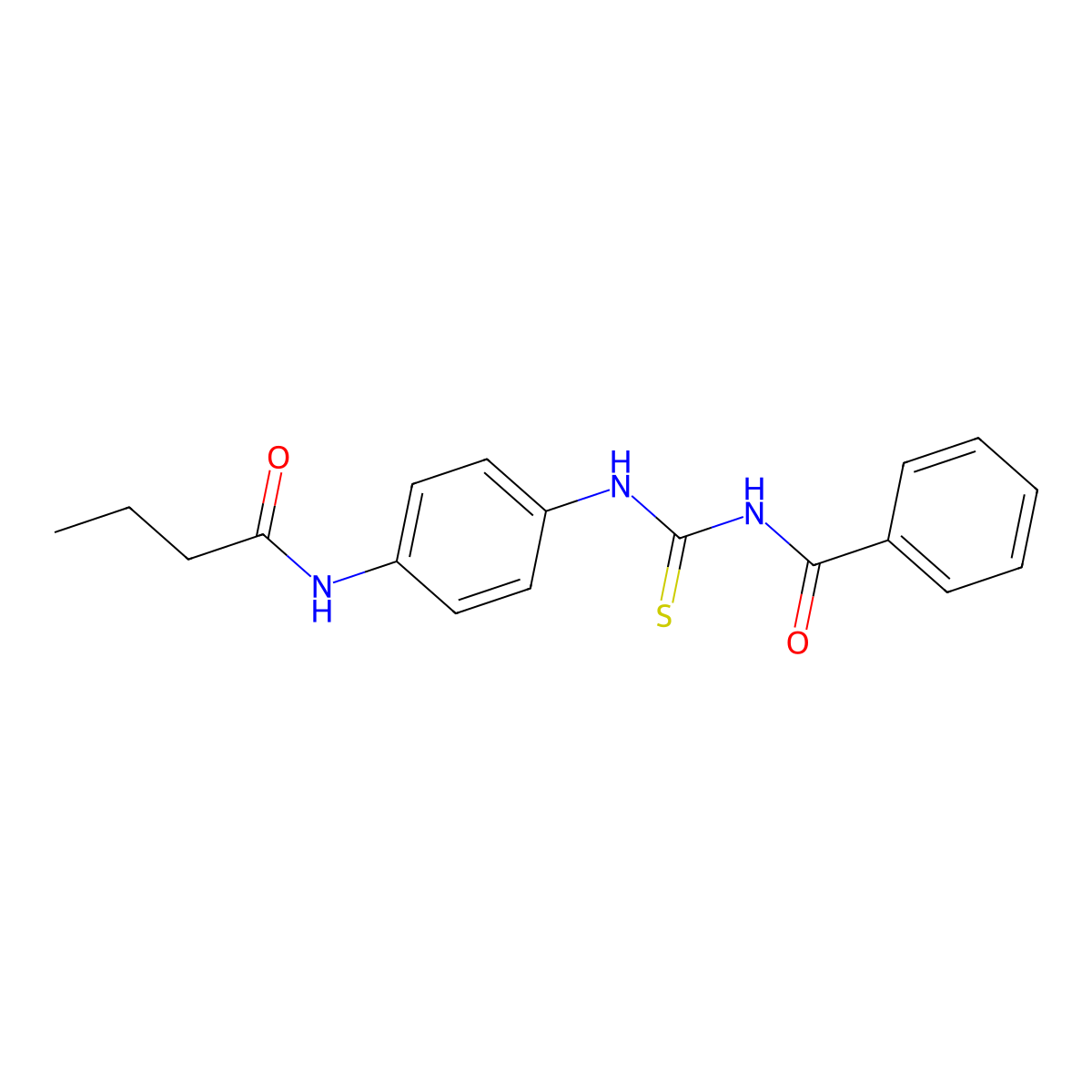 N-{[4-(butanoylamino)phenyl]carbamothioyl}benzamide molecular structure, CAS 425651-97-4