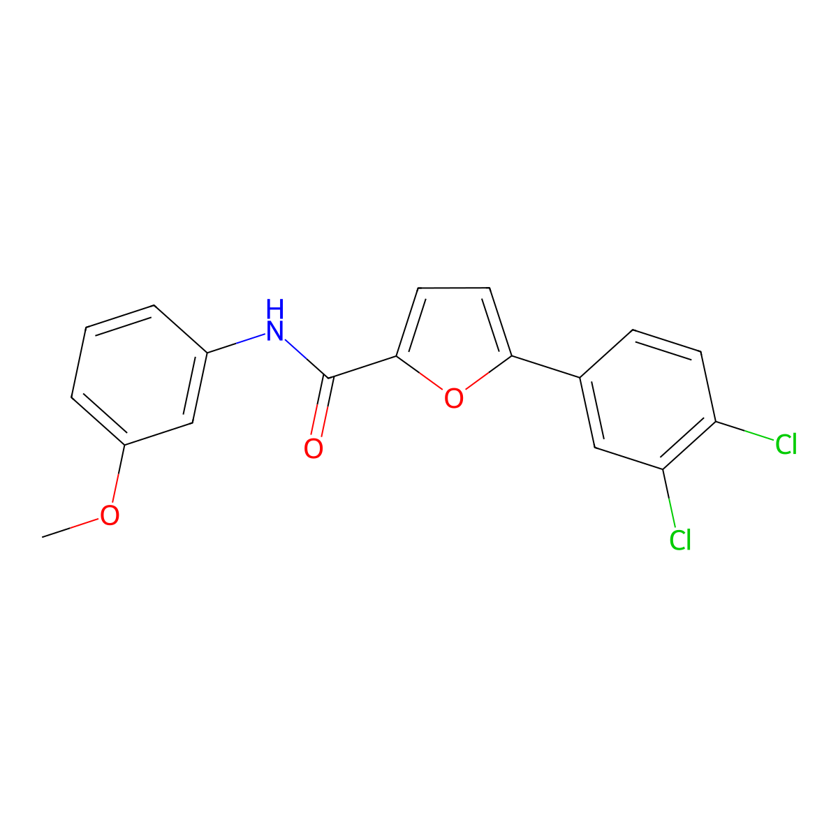 5-(3,4-dichlorophenyl)-N-(3-methoxyphenyl)furan-2-carboxamide molecular structure, CAS 425652-03-5