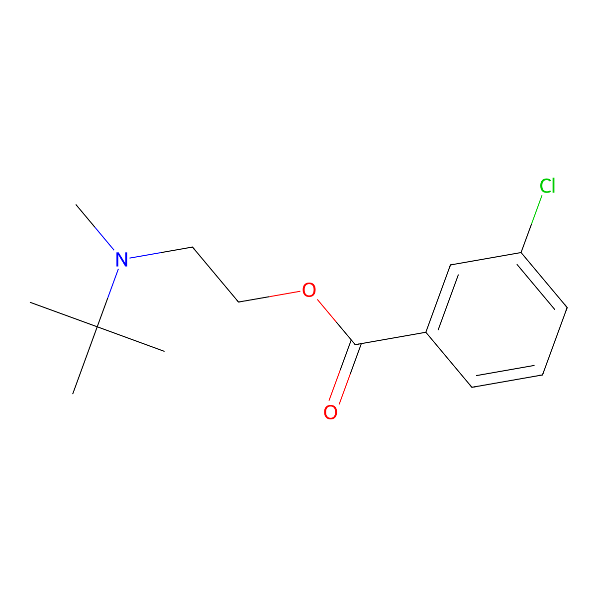 2-[Tert-butyl(methyl)amino]ethyl 3-chlorobenzoate molecular structure, CAS 425652-75-1