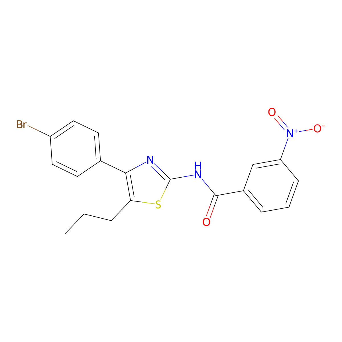 N-[4-(4-bromophenyl)-5-propyl-1,3-thiazol-2-yl]-3-nitrobenzamide molecular structure, CAS 425652-83-1