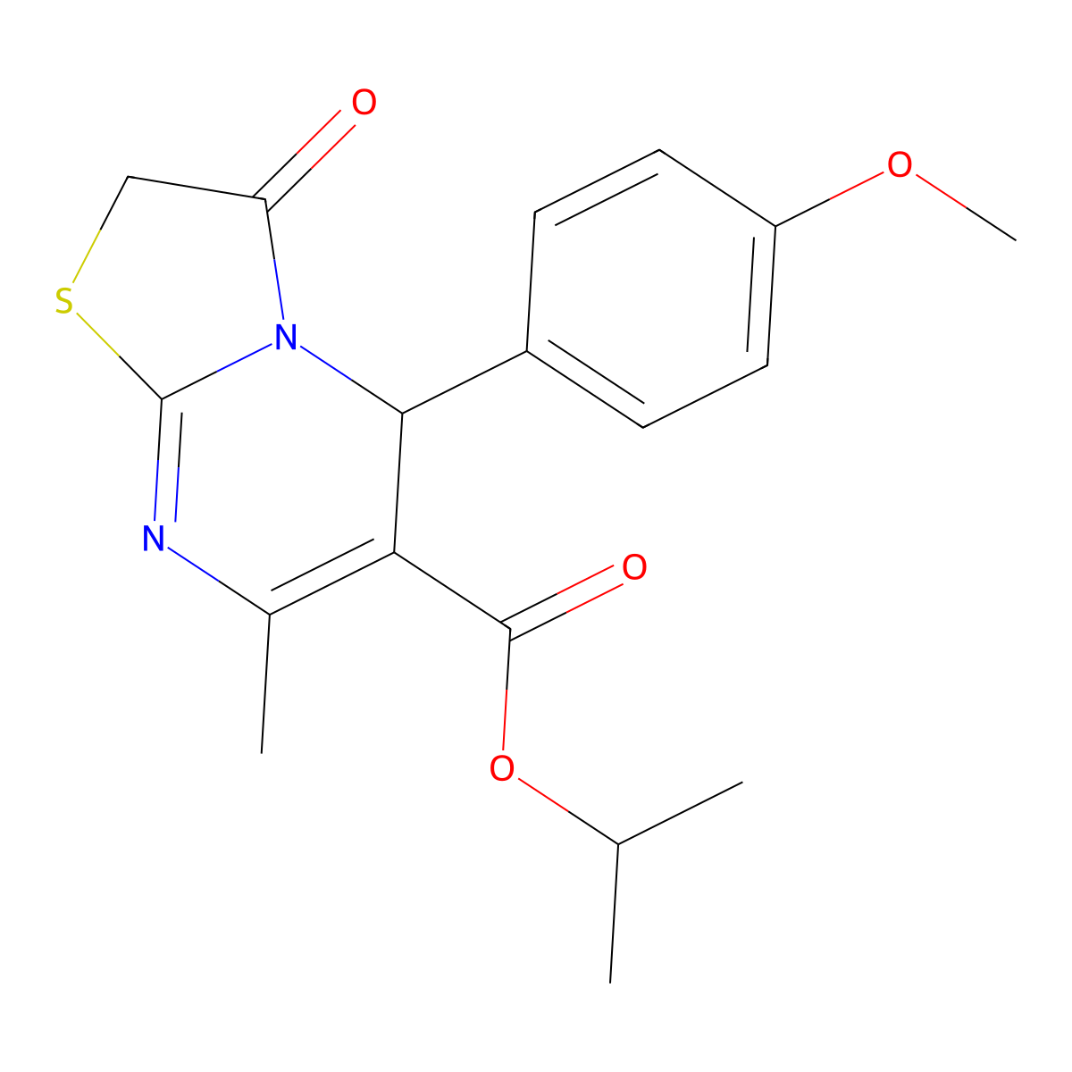 propan-2-yl 5-(4-methoxyphenyl)-7-methyl-3-oxo-5H-[1,3]thiazolo[3,2-a]pyrimidine-6-carboxylate molecular structure, CAS 425652-92-2