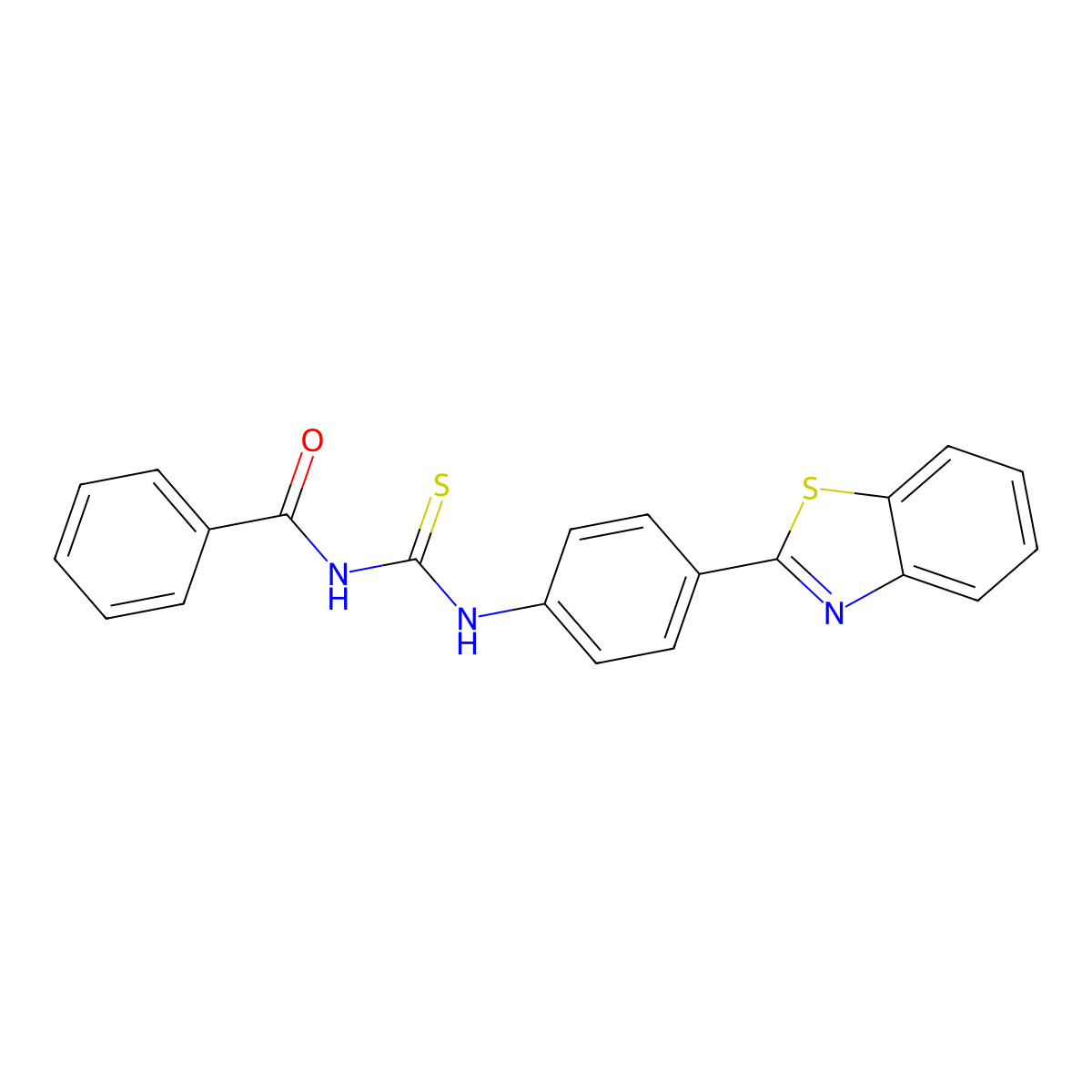 N-[[4-(1,3-benzothiazol-2-yl)phenyl]carbamothioyl]benzamide molecular structure, CAS 425653-52-7