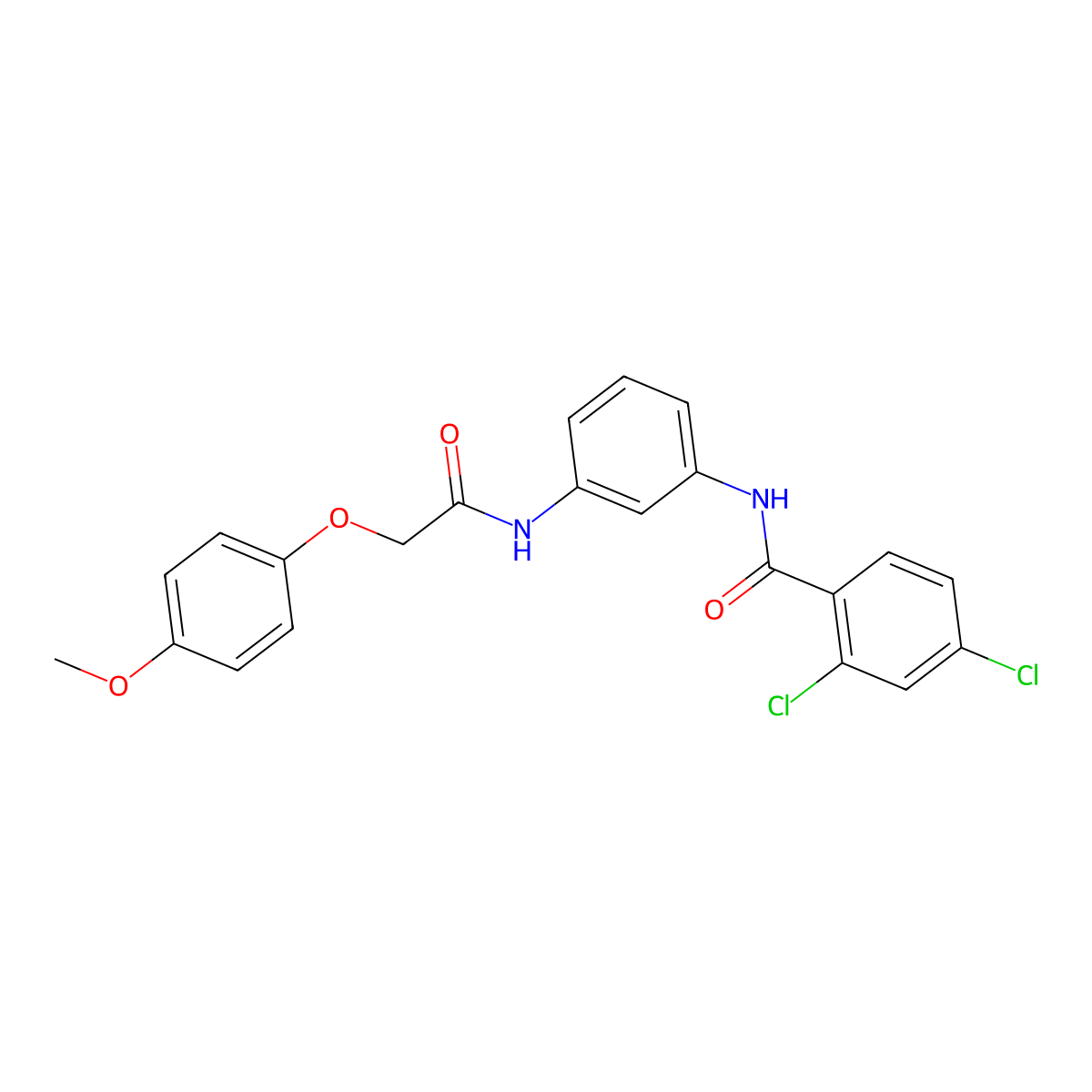 2,4-dichloro-N-[3-[[2-(4-methoxyphenoxy)acetyl]amino]phenyl]benzamide molecular structure, CAS 425653-53-8