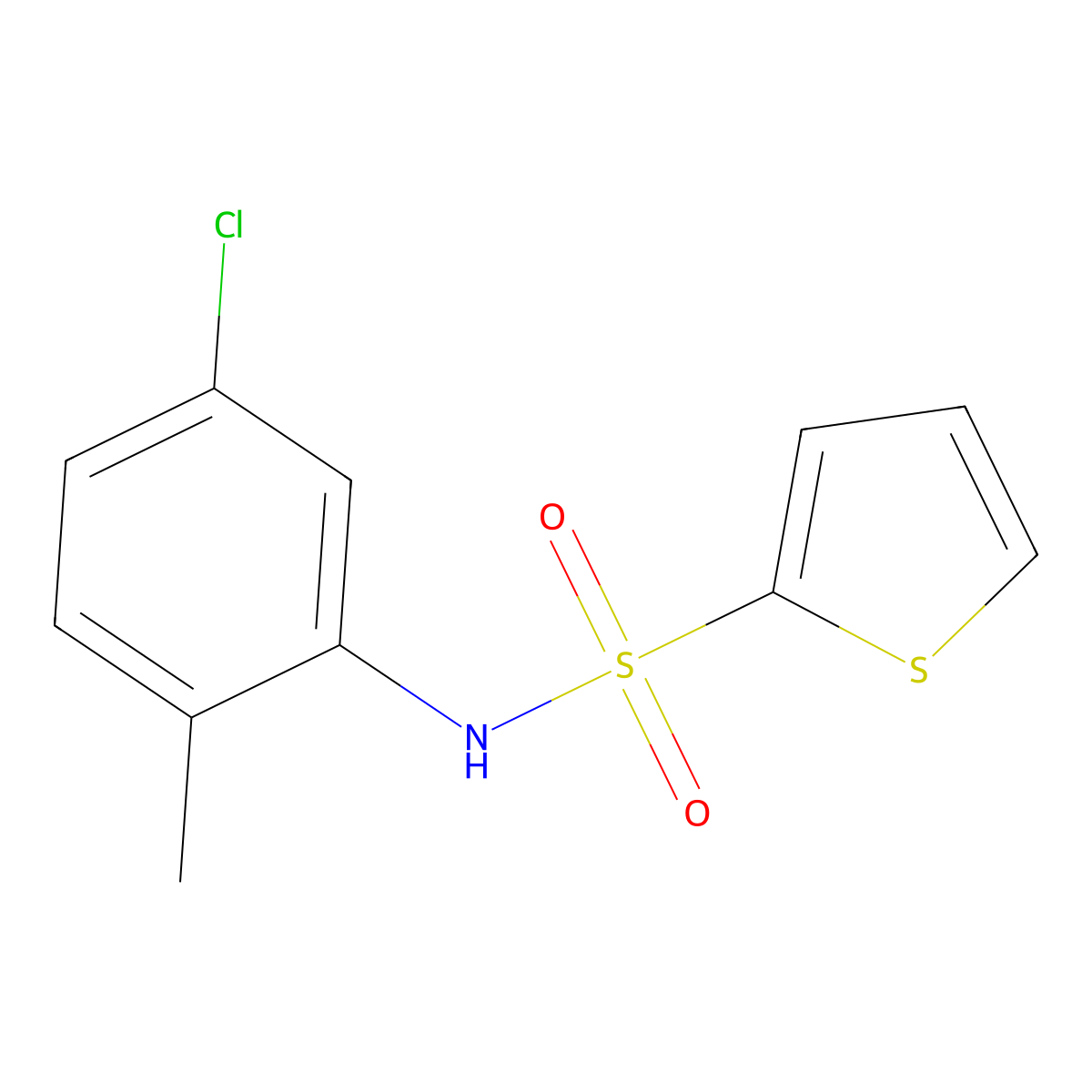N-(5-chloro-2-methylphenyl)-2-thiophenesulfonamide molecular structure, CAS 425653-56-1