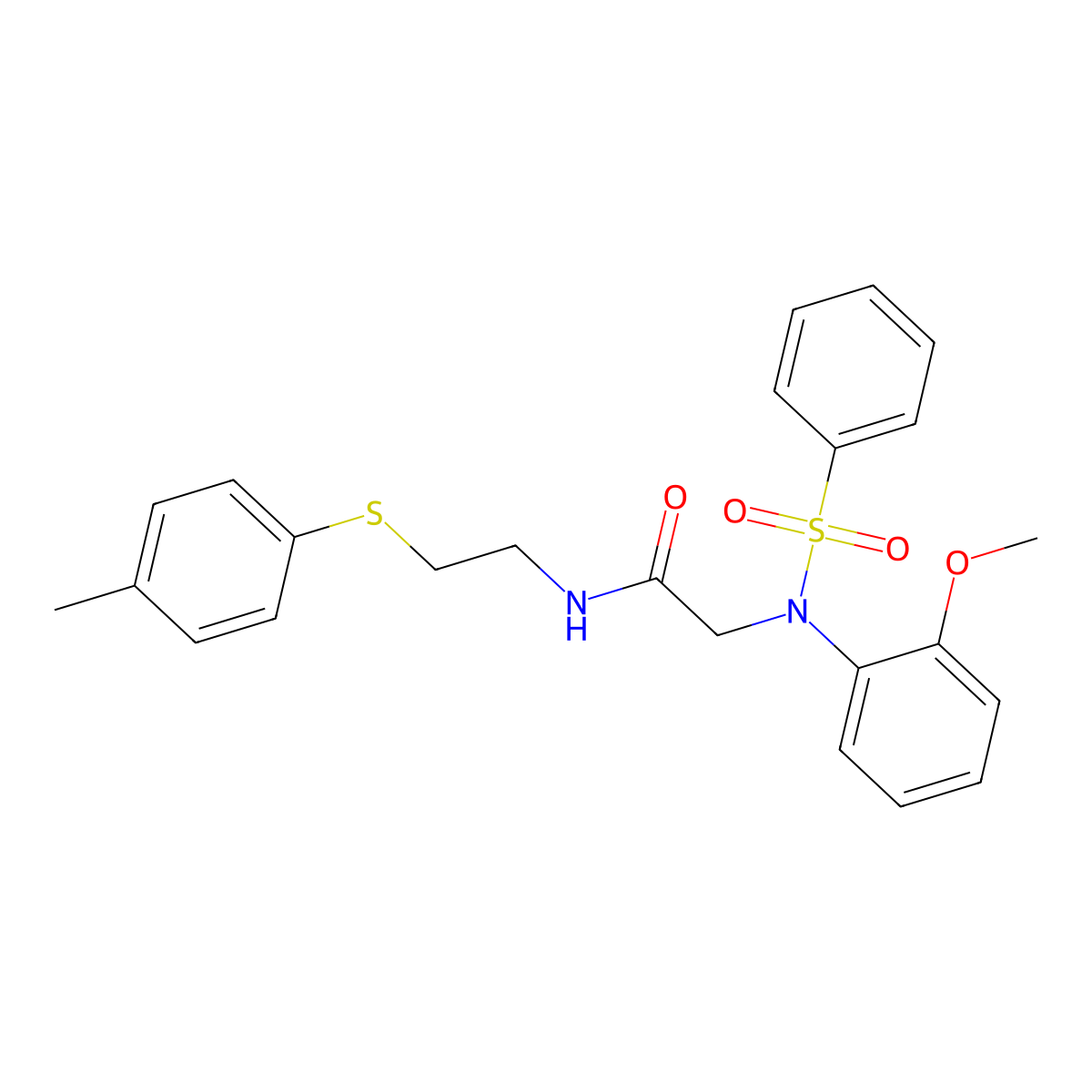 2-[N-(benzenesulfonyl)-2-methoxyanilino]-N-[2-(4-methylphenyl)sulfanylethyl]acetamide molecular structure, CAS 425653-70-9