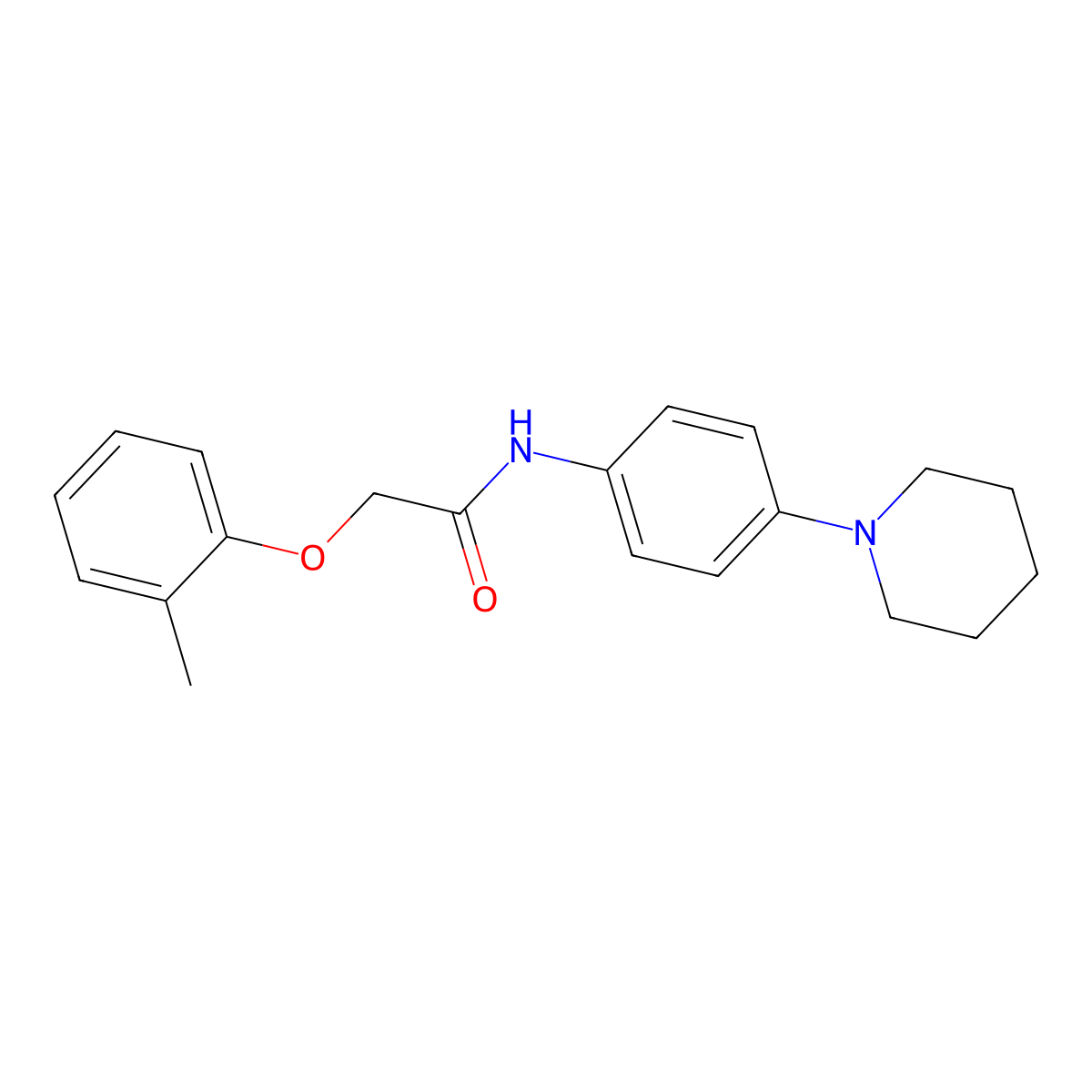 2-(2-methylphenoxy)-N-(4-piperidin-1-ylphenyl)acetamide molecular structure, CAS 425653-75-4