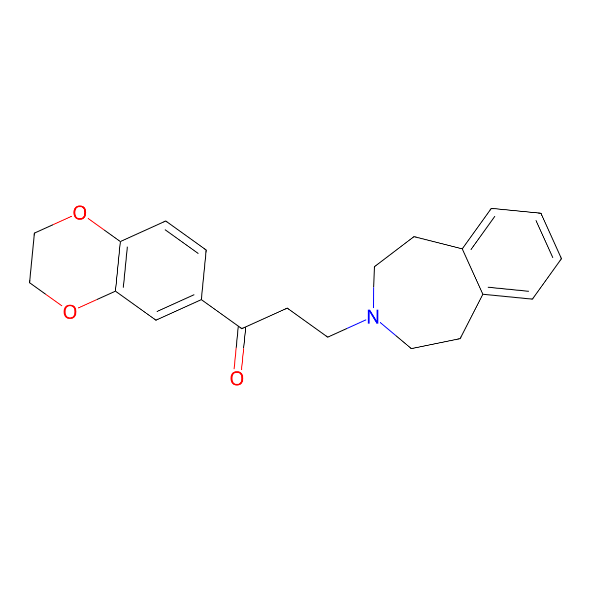 1-(2,3-Dihydro-1,4-benzodioxin-6-yl)-3-(1,2,4,5-tetrahydro-3-benzazepin-3-yl)propan-1-one molecular structure, CAS 425653-86-7