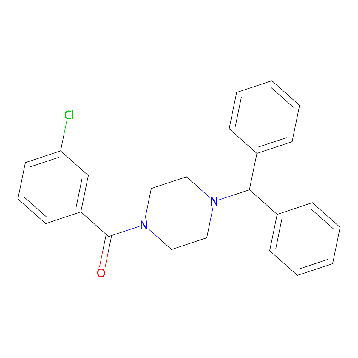 1-(3-Chlorobenzoyl)-4-(diphenylmethyl)piperazine molecular structure, CAS 425654-61-1