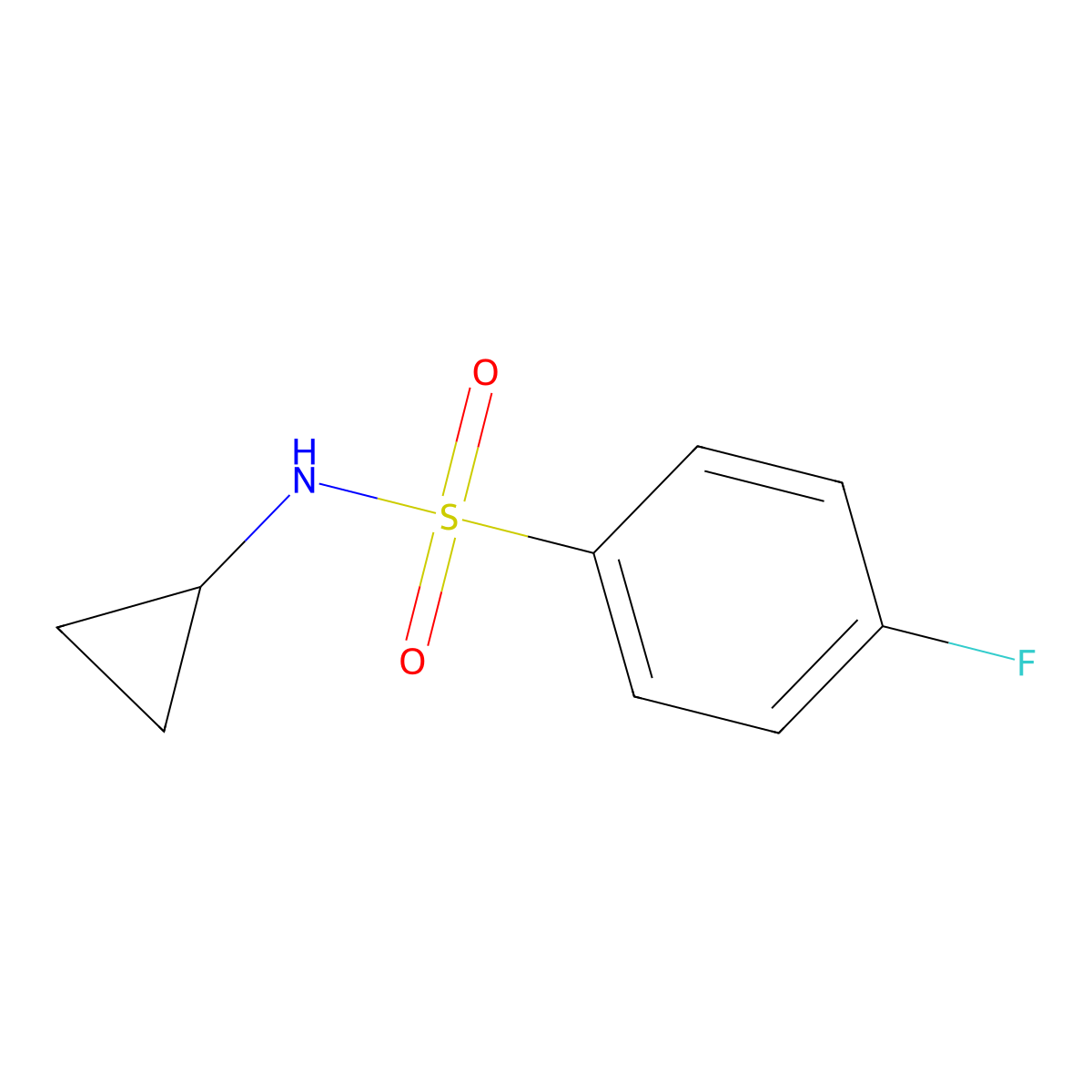 N-cyclopropyl-4-fluorobenzene-1-sulfonamide molecular structure, CAS 425654-95-1