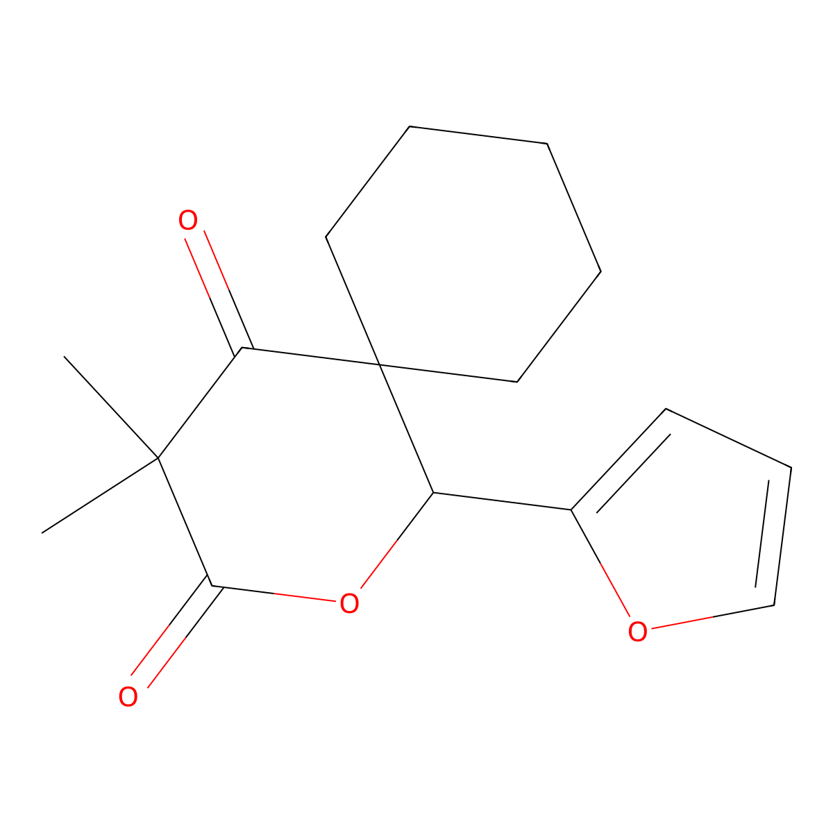 1-(Furan-2-yl)-4,4-dimethyl-2-oxaspiro[5.5]undecane-3,5-dione molecular structure, CAS 425654-97-3