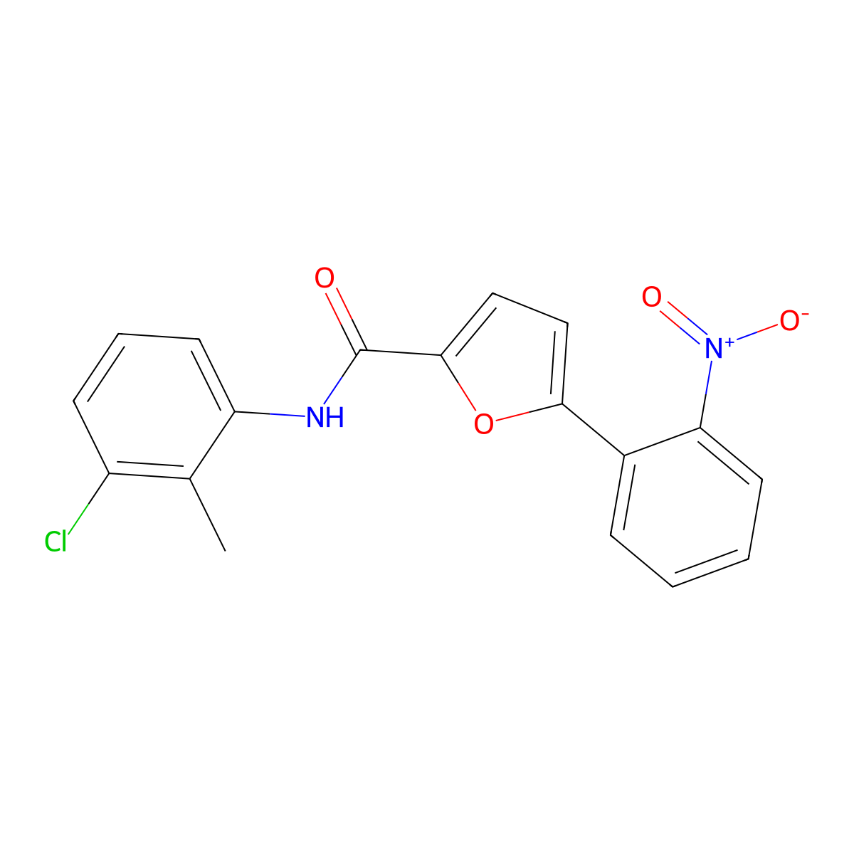 N-(3-chloro-2-methylphenyl)-5-(2-nitrophenyl)furan-2-carboxamide molecular structure, CAS 425654-99-5