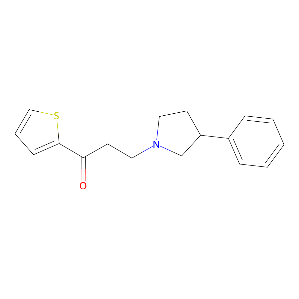 3-(3-Phenylpyrrolidin-1-yl)-1-(thiophen-2-yl)propan-1-one molecular structure, CAS 425655-22-7
