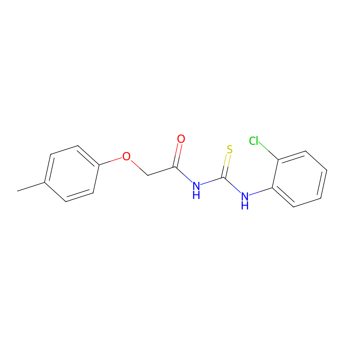 N-[(2-chlorophenyl)carbamothioyl]-2-(4-methylphenoxy)acetamide molecular structure, CAS 425655-40-9